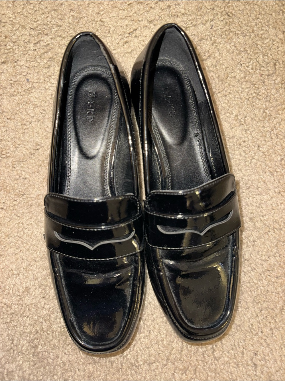 NA-KD Squared Toe Loafers